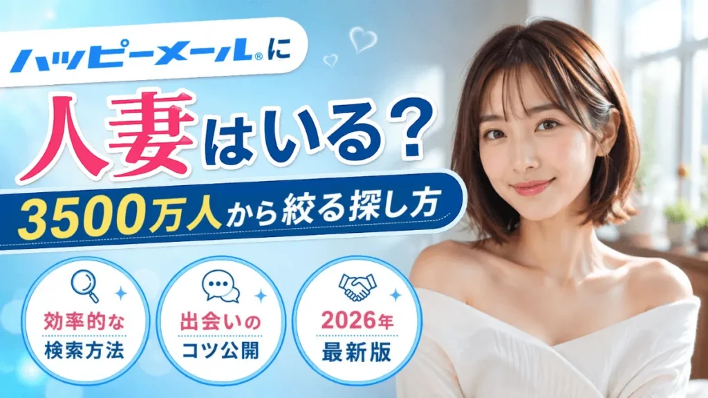 ハッピーメールで人妻を探す記事のアイキャッチ画像