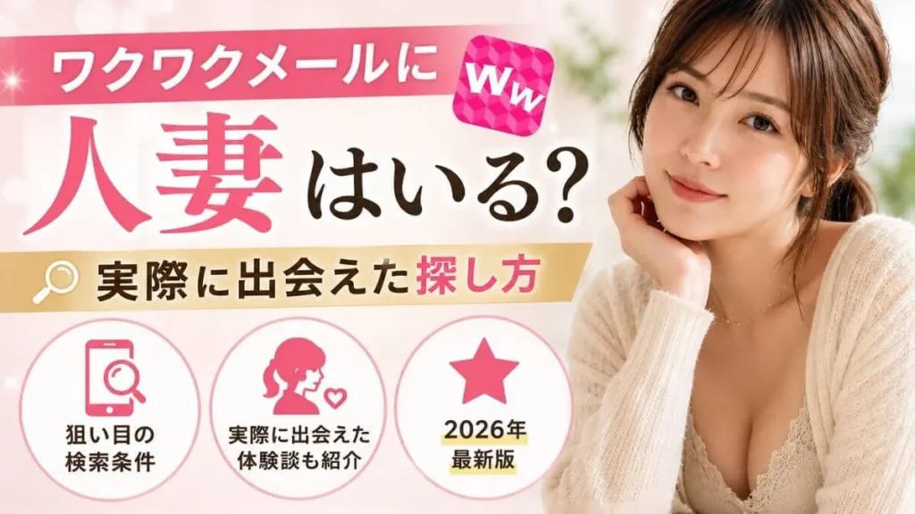 ワクワクメールで人妻を探す記事のアイキャッチ画像